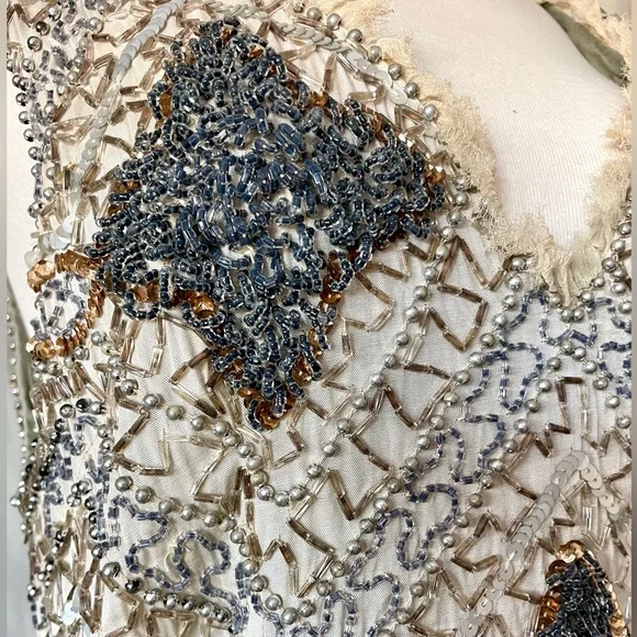 Birger et Mikkelson Night Heavily Beaded Shell sz 42 - Picture 5 of 9